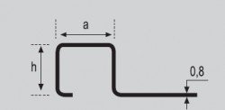 Esquema Perfil y Listelo Cuadrado Standard