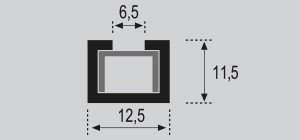 Esquema Listelo U-10 Lux Aluminio