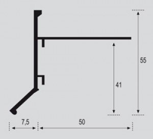 Esquema Vierteaguas Aluminio V-50