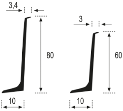 Esquema Rodapié aluminio 80/60