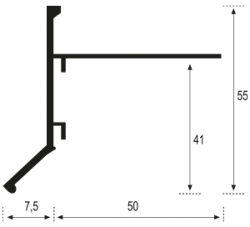 Esquema Aluminium Rain Gutter V-50